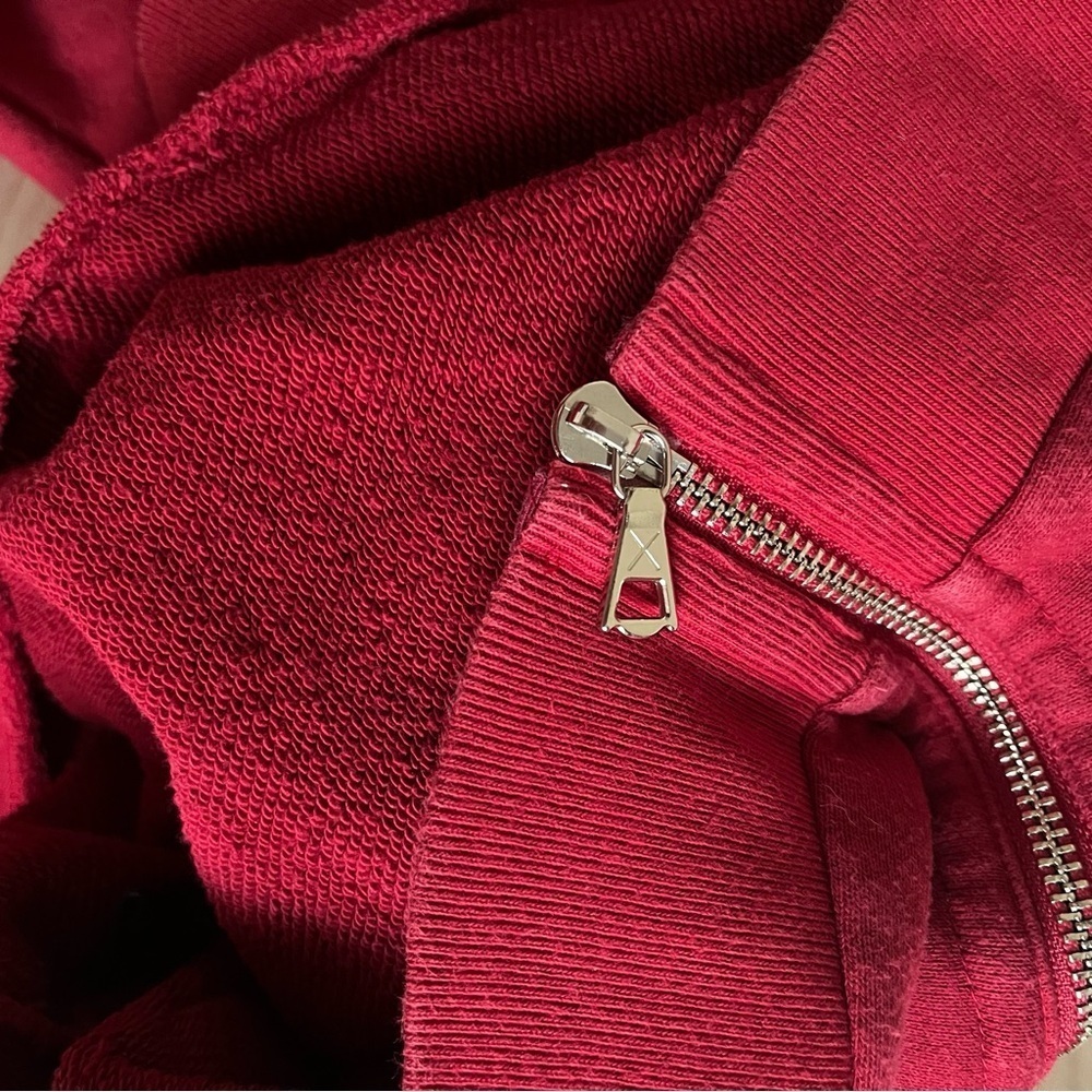 ORIGINAL FAKE sz 2 US sz S Red Zip Up Fleece Hoodie Medicom Toy KAWS - Picture 13 of 16